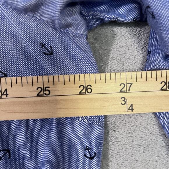 Croft Barrow Button Up Shirt Blue Womens 1X Plus Long Sleeve Preppy Nautical - Picture 4 of 9